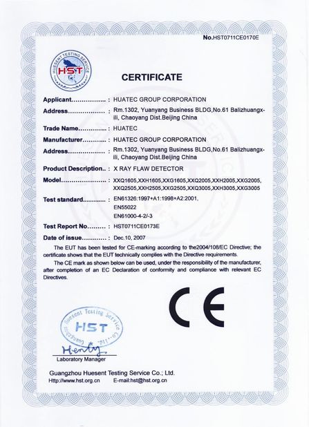 China HUATEC  GROUP  CORPORATION Zertifizierungen