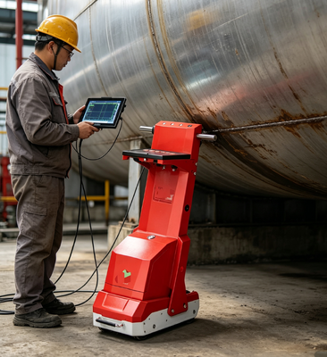 HMFL-M900 Industrial Magnetic Flux Leakage Detector 96 Channels 5mm Positioning Accuracy Storage Tank Bottom Plate Inspection Trolley