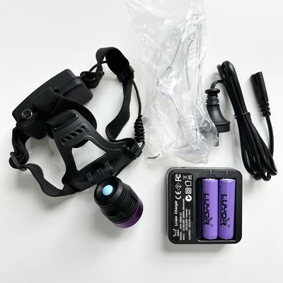 DG-3101S Tragbare UV-A-Helm Schwarzes Licht 90° Verstellbarer Kopf NDT Fluoreszenzleckerkennung Ultraviolette Kopflampe