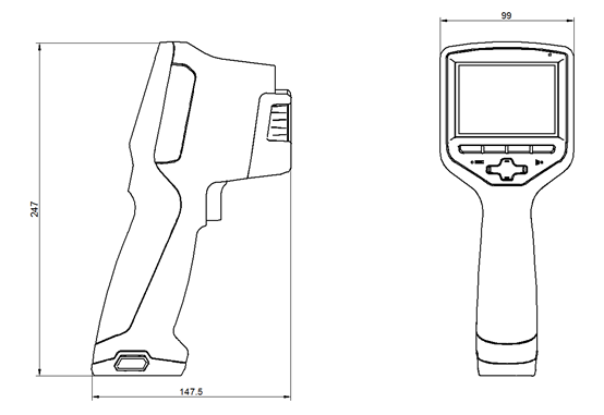 HIR-7R-Serie Handheld Thermal Imager 640*480 Auflösung 17μm Pixel Auto Focus Industrie-Infrarot-Wärmekamera